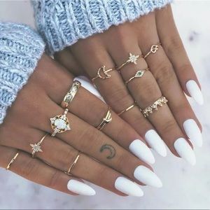 🎉2 for $10!🌙✨MOON & STAR RING SET✨🌙